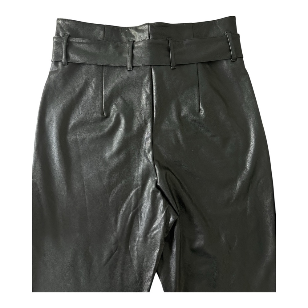 COMMANDO Faux Leather Paper Bag Waist Pants Women’s Size M Black High Rise Taper - Picture 11 of 16